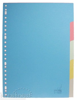 tabbladen, kringloopkarton, pastelkleurig, 5-delig, 23-gaats